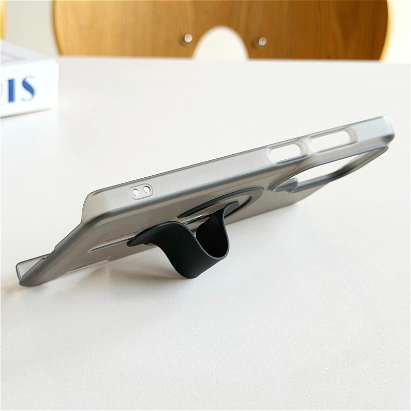 Slim Clear Matte Shockproof Card Slot Case with Ultra Grip & MagSafe Compatible Magnetic Holder