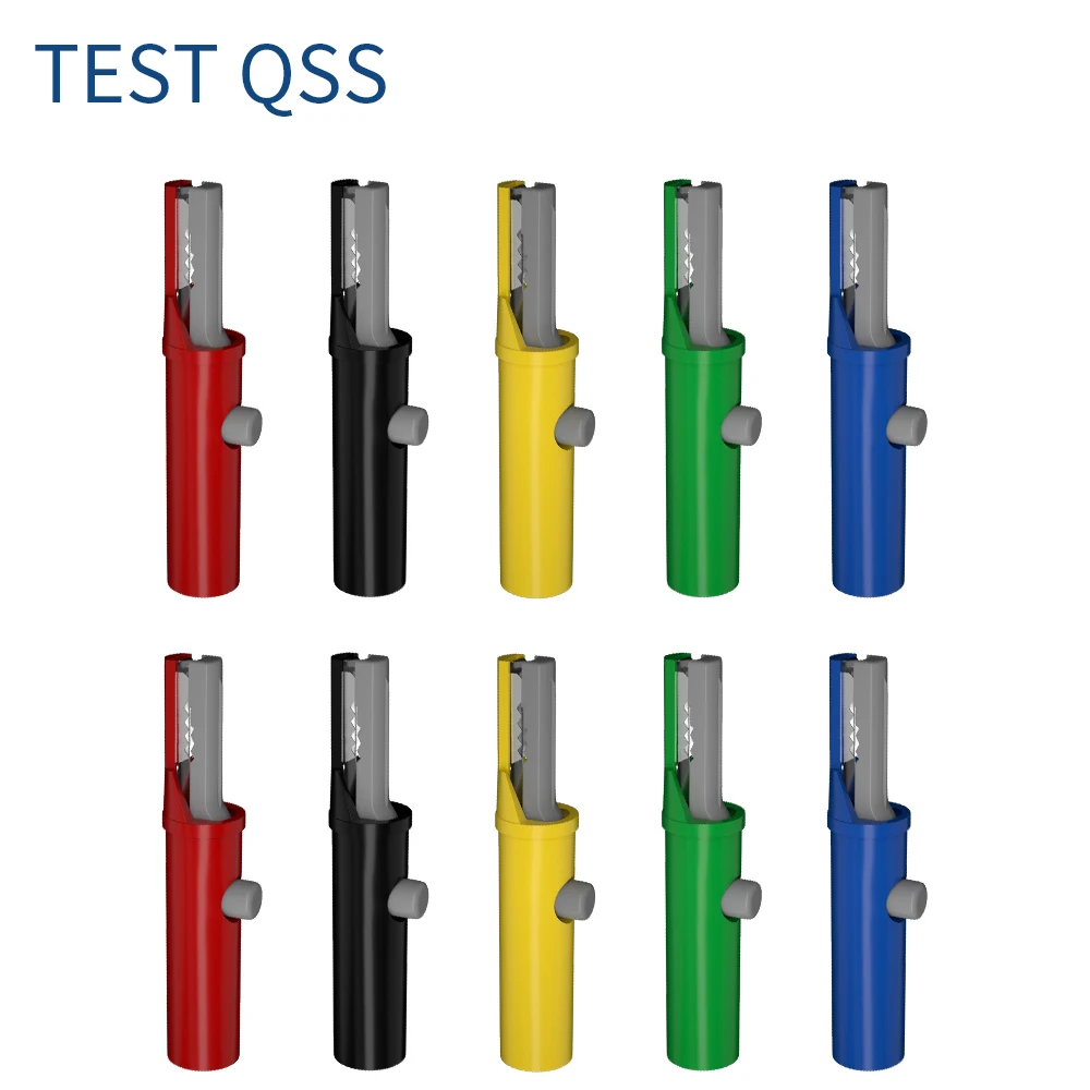 QSS 51mm Alligator Clip DIY Push Button Type Full Protective Insulated Electrical Clips Q60030