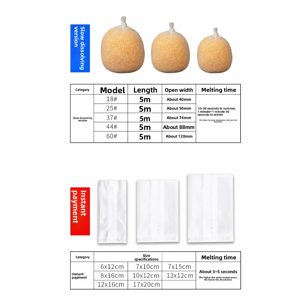 18mm 25mm 37mm 44mm 60mm PVA Fishing Mesh Water Soluble 5m Length Water Soluble Bait Nets multi-size Bait Nets Fishing Trap