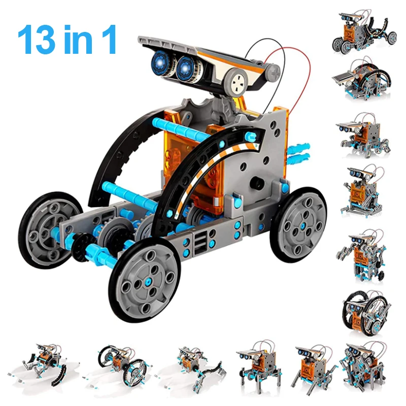 Robot solaire 13 en 1, expérience scientifique, jouet, bricolage, outil d'apprentissage alimenté, Kit de gadgets technologiques éducatifs pour enfants Yk05