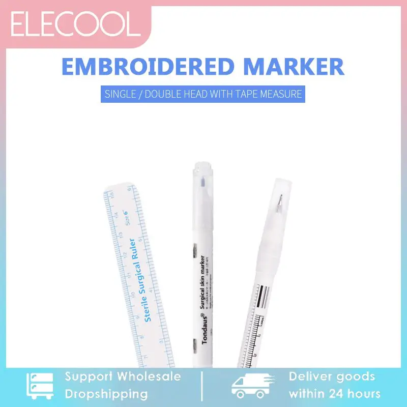 

Маркер для бровей, белый аксессуар с измерительной линейкой и микроблейдингом