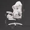 Ergonomic With Lumbar Office Chair Cream Wind Nordic White Relax Gaming Chair Cute Neck Pillow Chaise Bureau Home Furniture 2