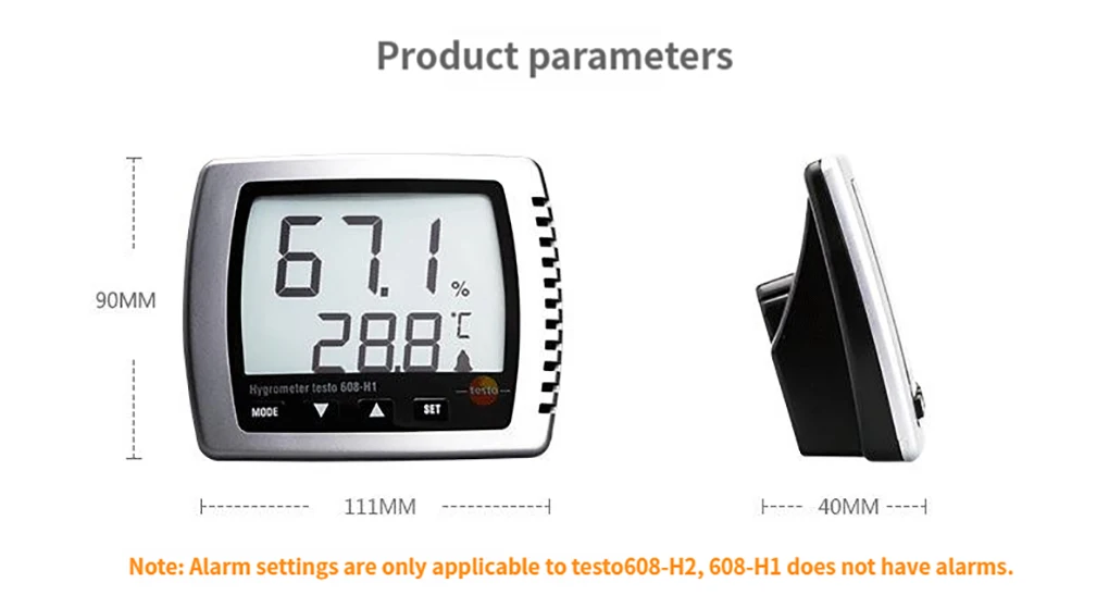 Testo 608-H1/H2 Electronic High Precision Thermohygrometer LCD Display Temperatu