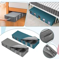 Under Bed Foldable Storage Box Large Capacity Thick Nonwovens Sorting Clothes Storage Bag Closet Organizer Wardrobe Organizer 2