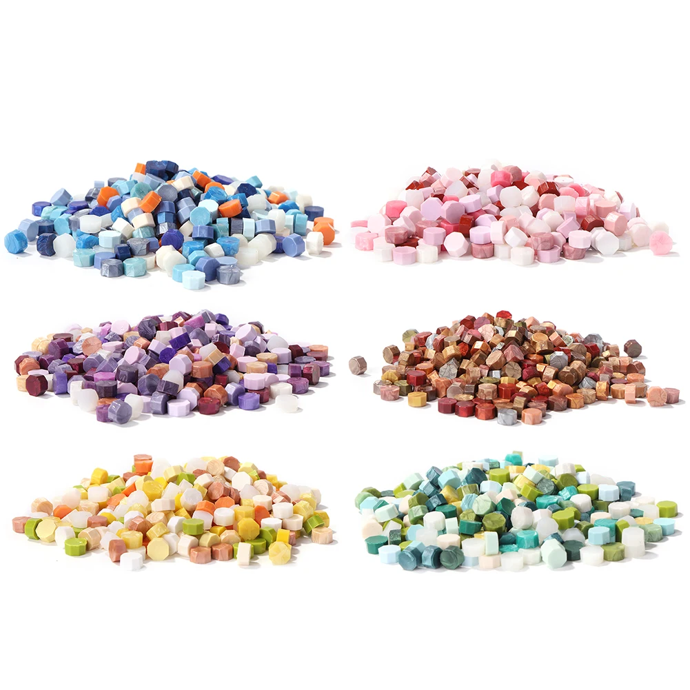 Octagon Sealing Wax Beads Mixed Color Seal Stamp Wax Tablet Pill for Envelope Wedding Invitation Waxes Craft Decoration 100pcs sealing wax beads sealing wax beans wax seal beads