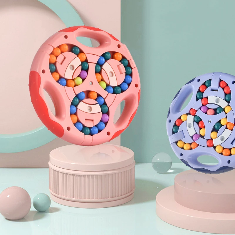

Double-sided Rotation Round Magic Beans Cube Fingertip Fidget Toys Kids Adults Magic Beans Puzzle Education Intelligence Game