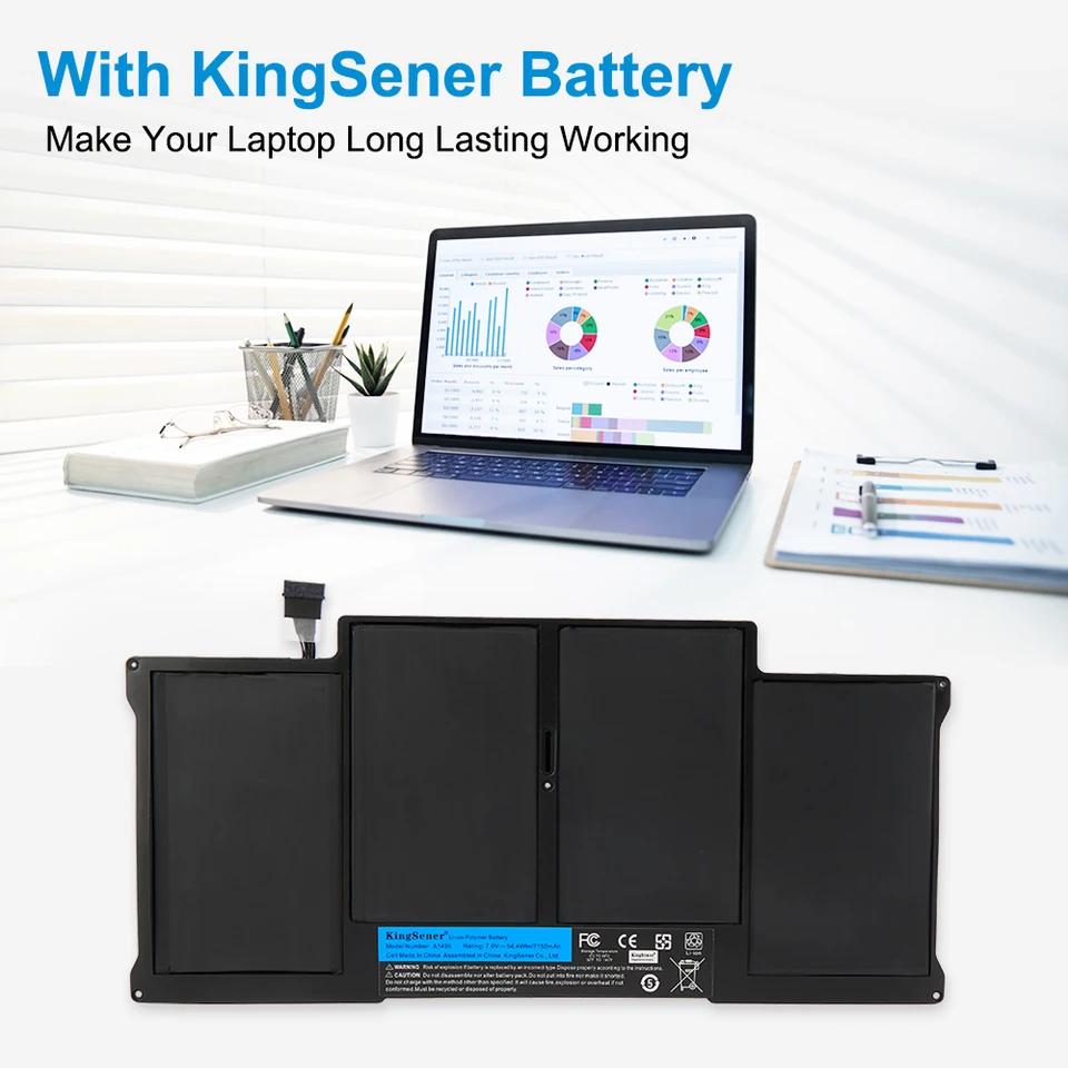 KingSener New Laptop Battery A1496 For Apple MacBook Air 13