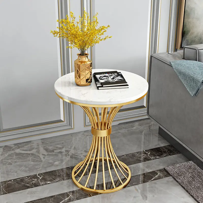 Nordic Marble Round Side Table Living Room Sofa Corner Tables Business Reception Coffee Table Negotiating Luxury Furniture