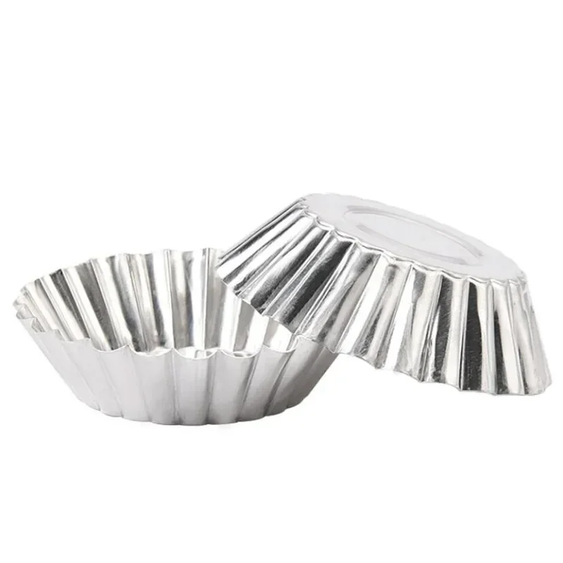 Reusable Stainless Steel Egg Tart Mold Baking Accessories Cookie Pudding Mould Mooncake Mold Pastry Tools 10 Pcs baking mold baking decorating tools