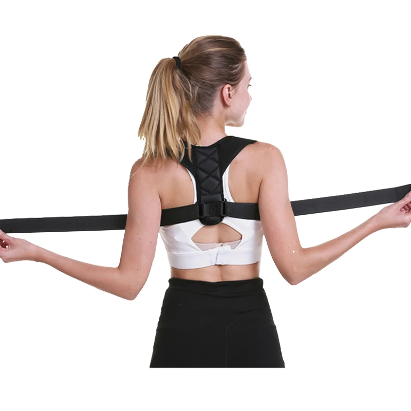 Men Women Adjustable Posture Corrector Upper Back Support Belt Brace Clavicle Spine Shoulder Braces Correction Workout Training