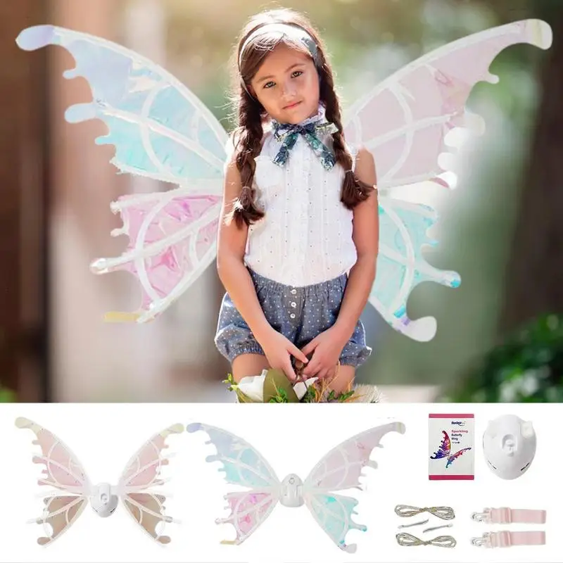 Светящиеся Крылья-бабочки, Детские Светящиеся Крылья-бабочки, Красочные Крылья ангела для одежды, реквизит для косплея на Хэллоуин и Рождество
