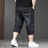 New Large Size 7 Point Length Denim Jeans For Men Chubby Handsome Enlarged 5XL 6XL 7XL Casual Denim Short Pants For Male 6