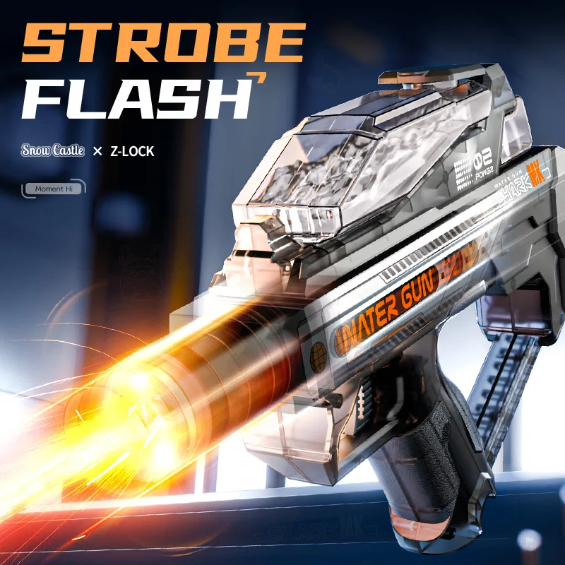어린이 및 성인용 전동 물총, LED 조명이 있는 완전 자동 물총, 어린이 정원 야외 수영장 해변 물놀이 장난감
