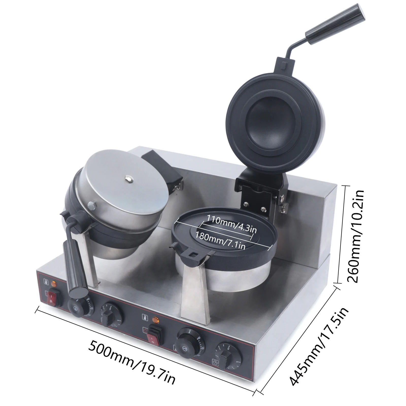 Electric Dual Panini Press Grill Non Stick Burger Sandwich Maker With Temperature & Time Control For Home & Commercial Use