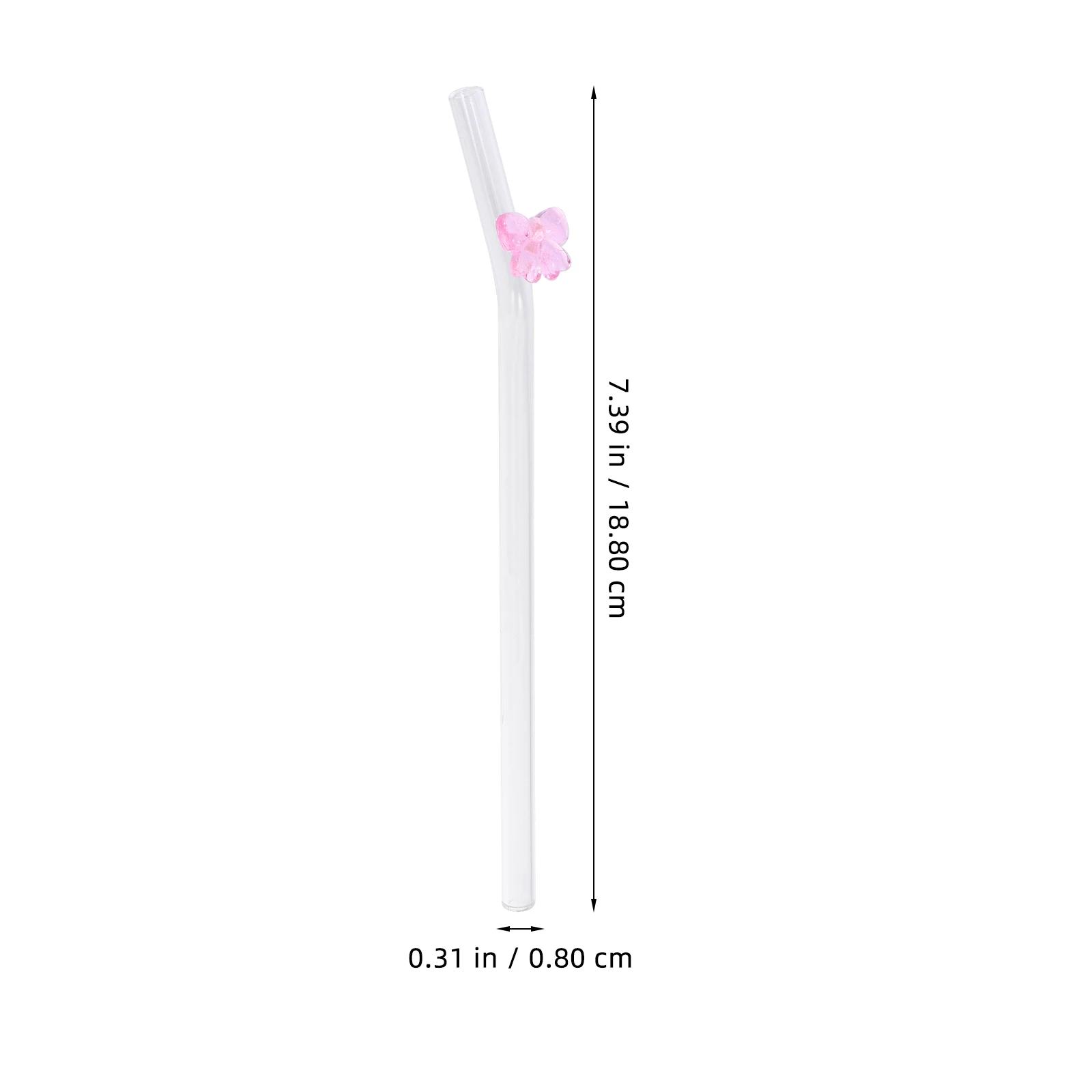 Reusable Glass Straw Bow Glass Straw Transparent Bow Straw Eco-friendly Drinking Cute Smoothie MilkTea Juice Beverage home reusable glass straw