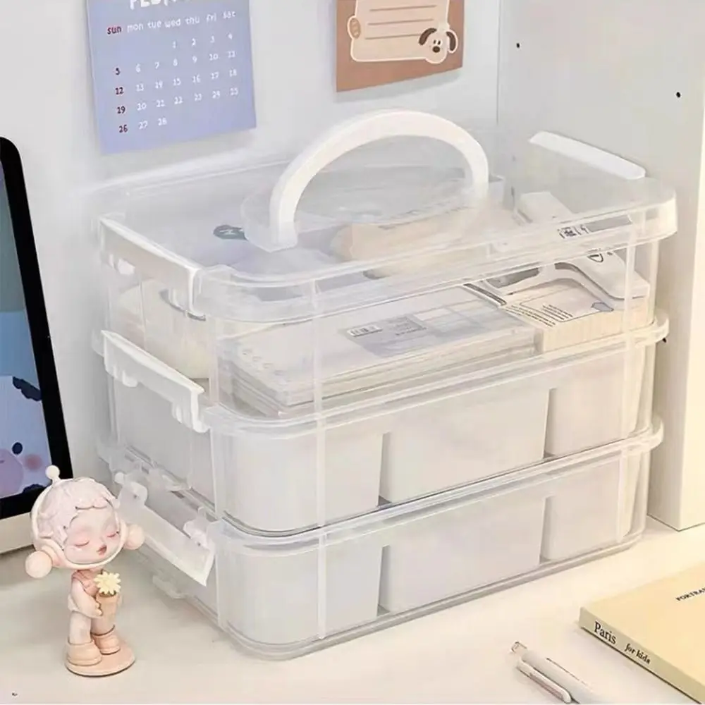 1Pcs Drawer Table Desk Storage Organizer 4 Layers Transparent Makeup Organizer Box Plastic School Office Jewelry Container Bins 1