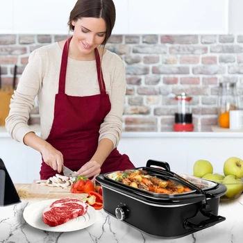 4-Quart Slow Cooker with Casserole Manual Warm Setting, Kitchen Small Appliance , Dishwasher Safe Crock,  Slow Cooker 6