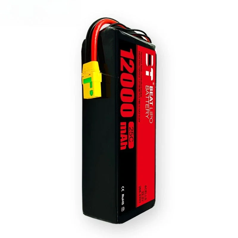 Batterie LiPo 12000mAh 6S 22.2V 25C pour Drone RC Quadrirotor Hélicoptère