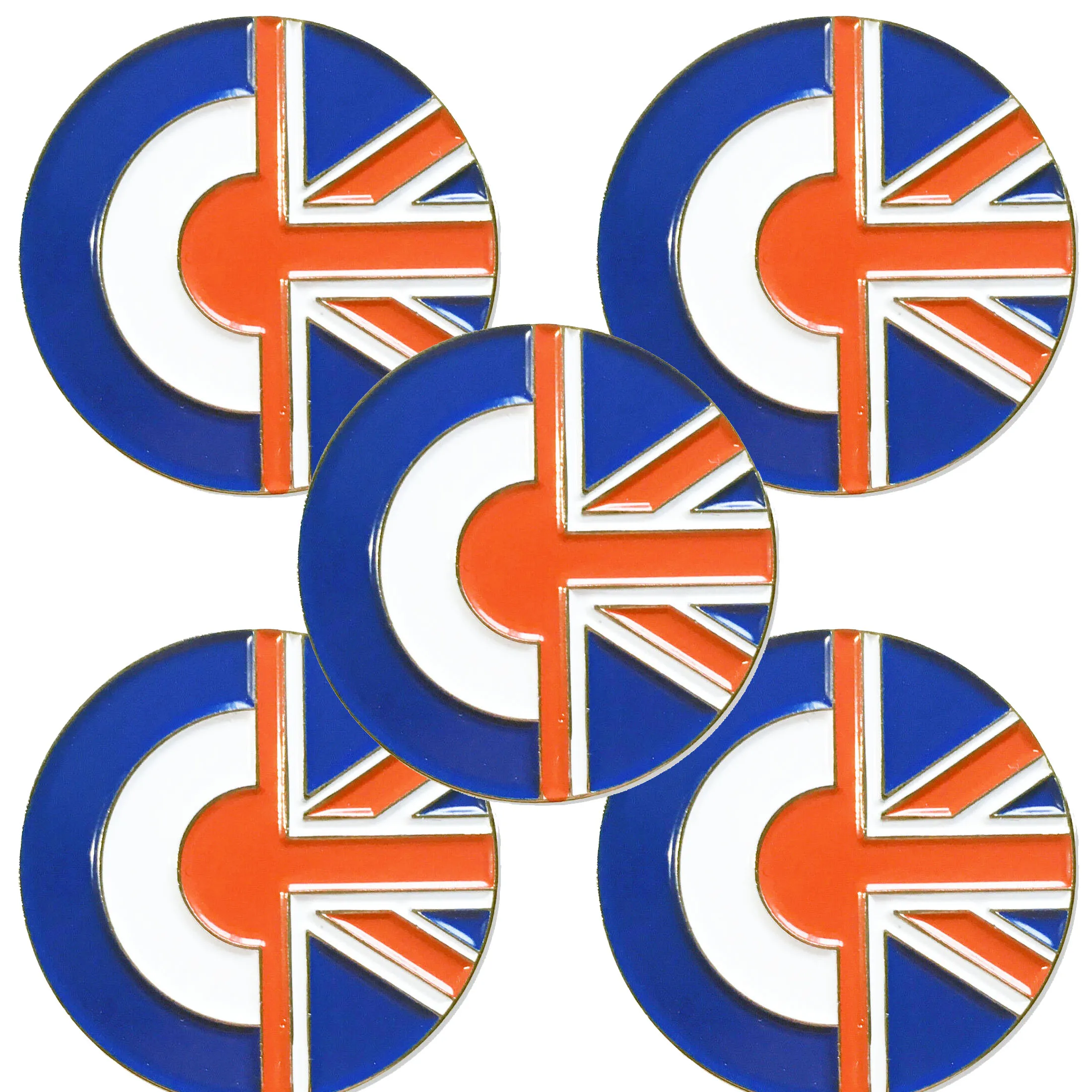 LOTS5pcsUKFLAGunionJackTargetLAPELPINBADGEHatMODsMoped