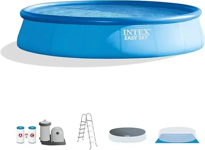 SimpleSpa Bubble Massage Inflatable Round Hot Tub Relaxing Outdoor Water Spa with Soothing Jets Insulated Cover
