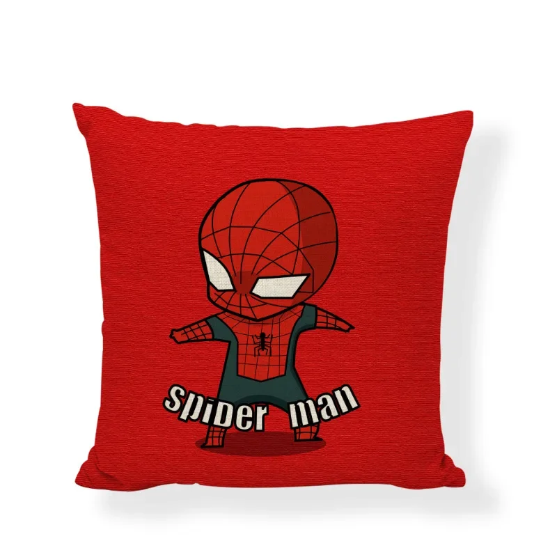 Cushion Cover Pillow Case Cover 45*45 Disney Marvel Superhero Spiderman Ironman Hulk Wolverine Captain Avengers Cars Home Indoor Silk Pillowcases