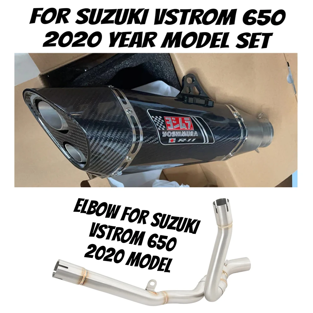 Slip-On Exhaust For Suzuki Vstrom 650 2020 Vear Model Set Motorcycle Exhaust Muffler Escape Modified Middle Pipe