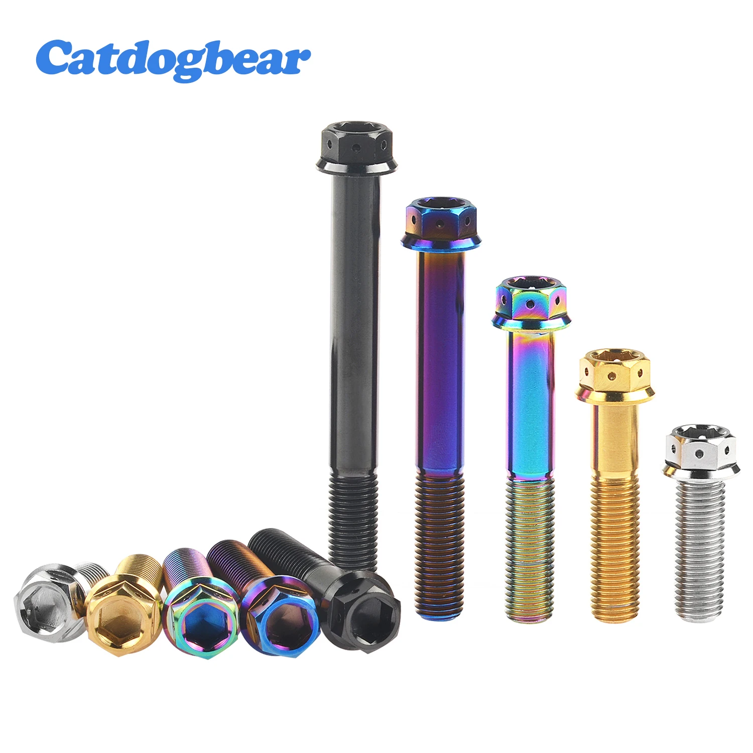 

Catdogbear Titanium Bolt M10x20~90mm Pitch1.25/1.5mm Flange Allen Key Head Screw for Motorcycle Calipers Refitted