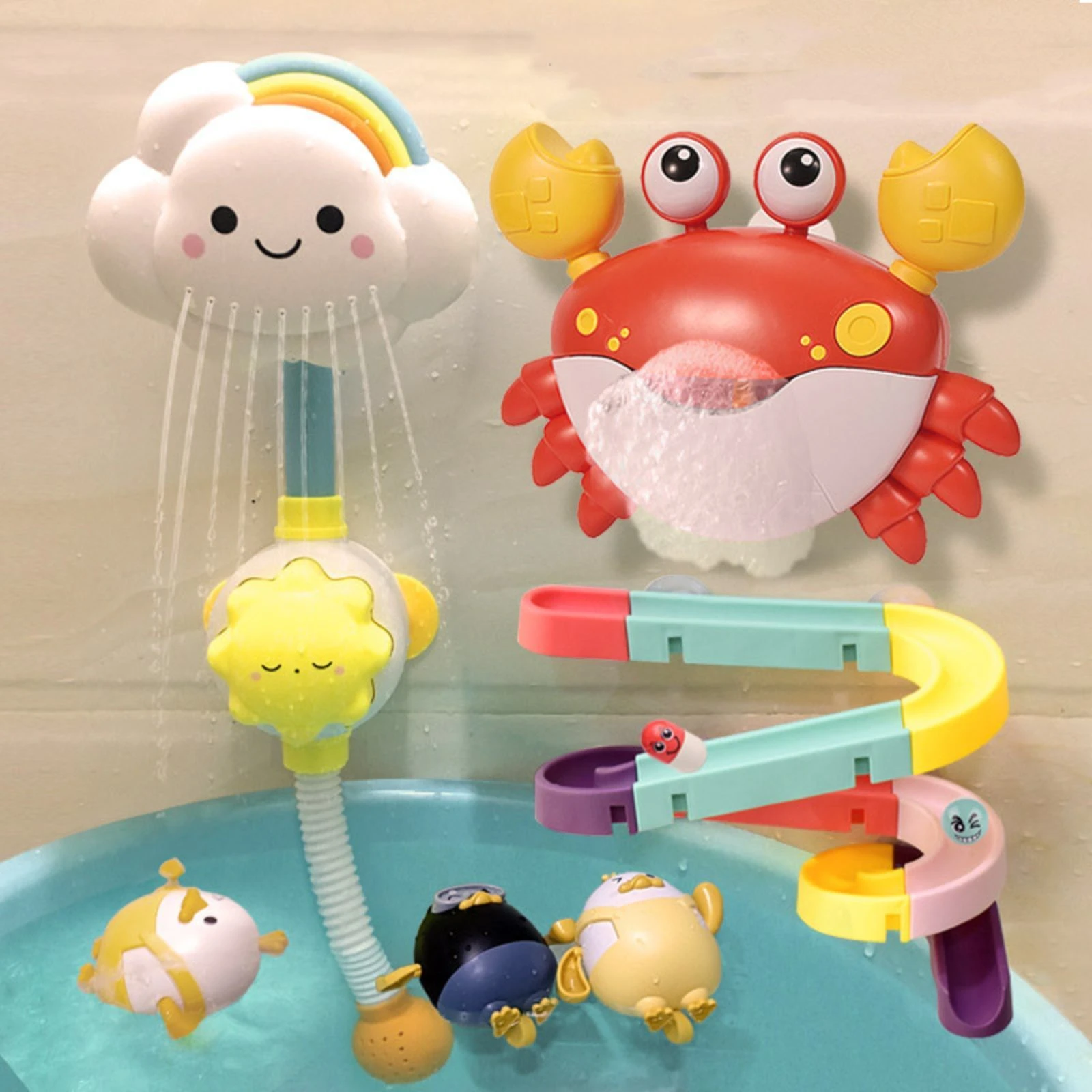 Baby Bath Toys, Bathing Cute Swimming Water Spraying Clouds Flowers