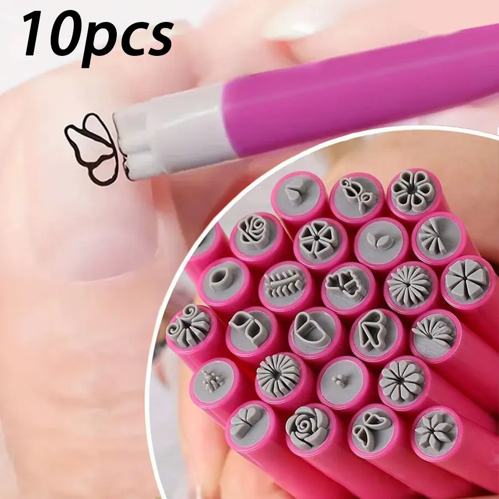 10 Stück Nagelstempelstifte – Mit Blumenmustern – DIY Nageldesign Werkzeuge – Einfach Zu Bedienen Für Tolle Nagelmotive