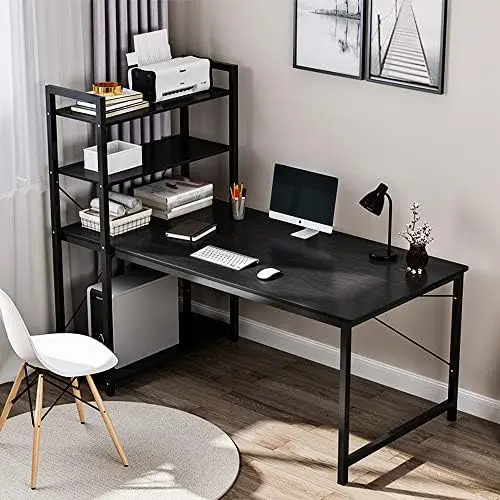 

Desk 39" with Storage Shelves Bookshelf for Home Office, WFH Desk, Reversible, Study Table, Writing Desk, Work Desk Station,