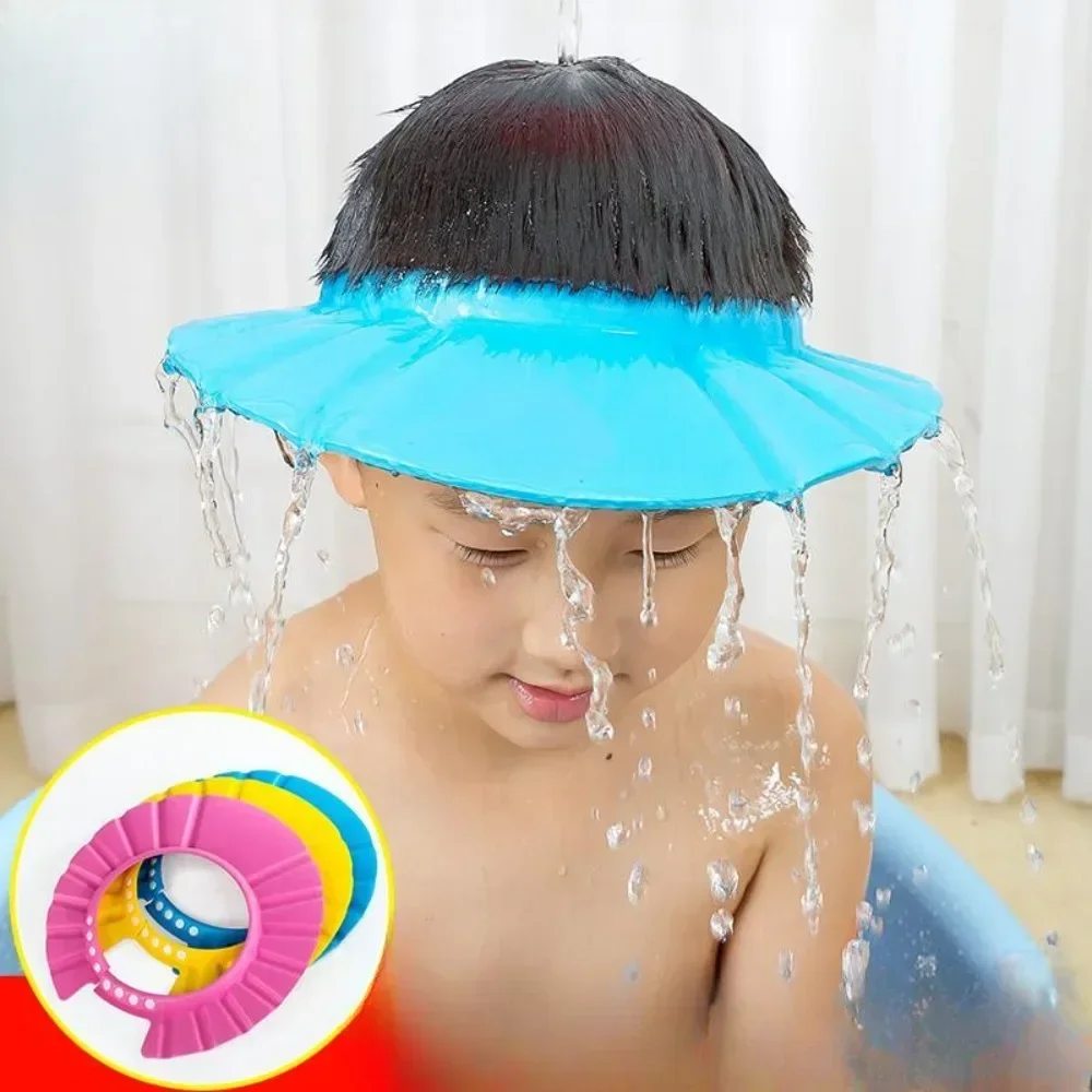 EVA Baby Shower Soft Caps Adjustable Hair Wash Hat 0-6 Years Children Shampoo Bathing