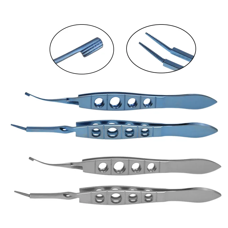 GREATLH Ophthalmic Forceps Nucleus Removal Forceps Fine Head 4-hole Handle Non-slip Titanium Alloy Ophthalmic Instrument