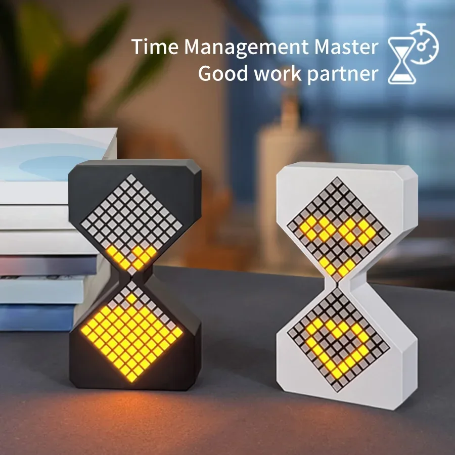 Creative Electronic Timer 3D Hourglass Ornament DIY Digital Sand Clock Time Toilet Hourglass For Bedroom Kitchen LED Night Light