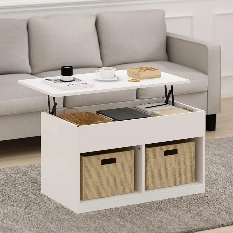 Jensen Living Room Lift Top Coffee Table with Hidden Compartment, 2
