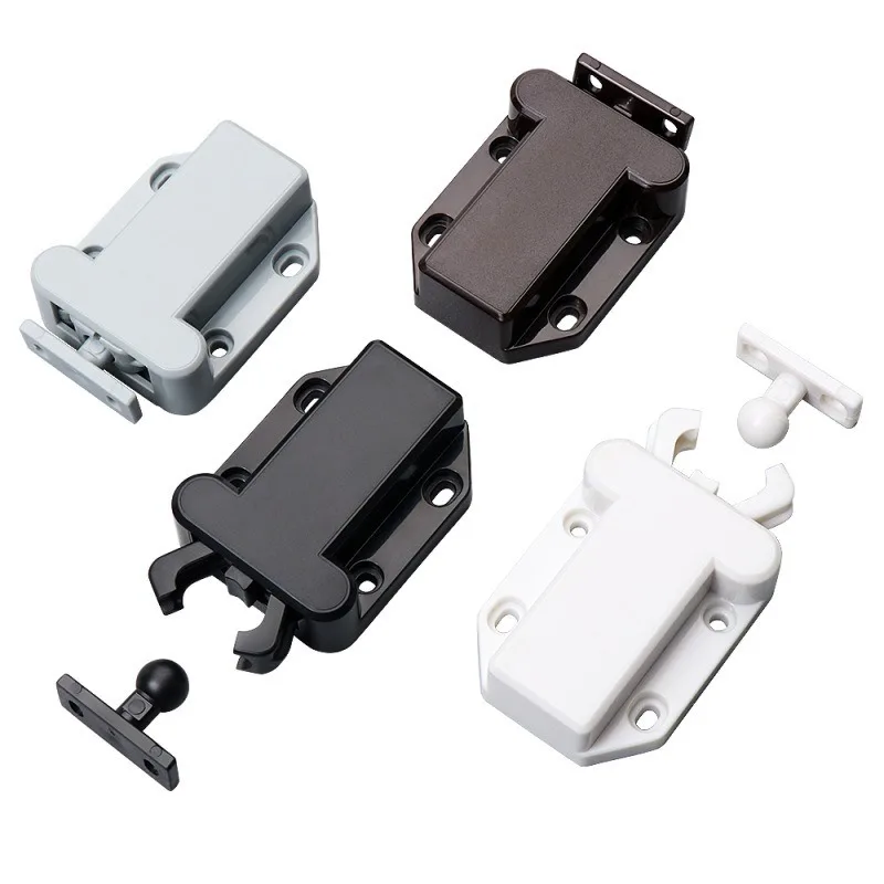 2/4/8 Sets Non-Magnetic Touch Latch Cabinet Door Catch Push to Latch and Cupboard Wardrobe Accessory with screws