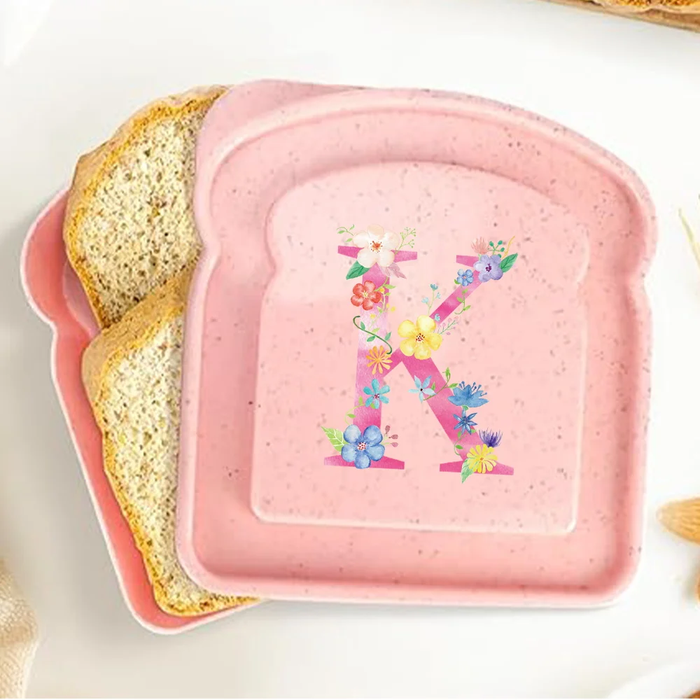 Portable Lunch Box Toast  Sandwich Case Bread Bag Large Capacity Bento Food Container Reusable Organizer Pink Letter Pattern 5