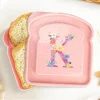 Portable Lunch Box Toast  Sandwich Case Bread Bag Large Capacity Bento Food Container Reusable Organizer Pink Letter Pattern 5