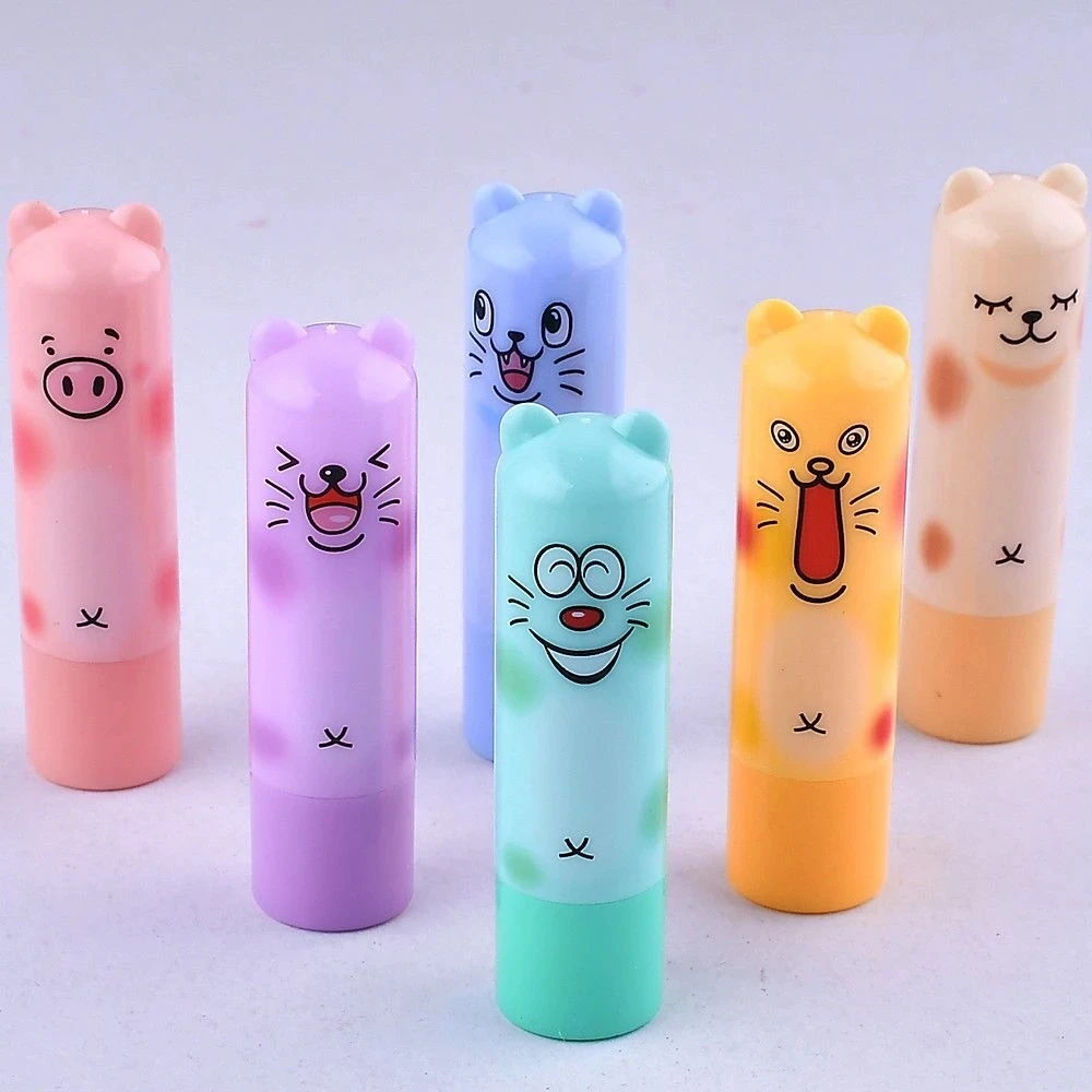 24pcs/lot Moisturizing Fruit Flavor Colourless Cartoon Lip Balm Natural Plant Lip Gloss Fruit Embellish lipstick Makeup Tools 4