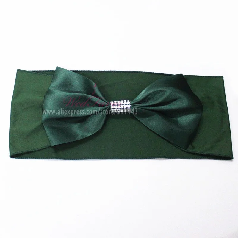 Description Picture 4 of item10pcs/50pcs Wedding Satin Chair Sashes Elastic Stretch Chair Band Tie Hotel Birthday Party Wedding Decoration Spandex Chair Bow