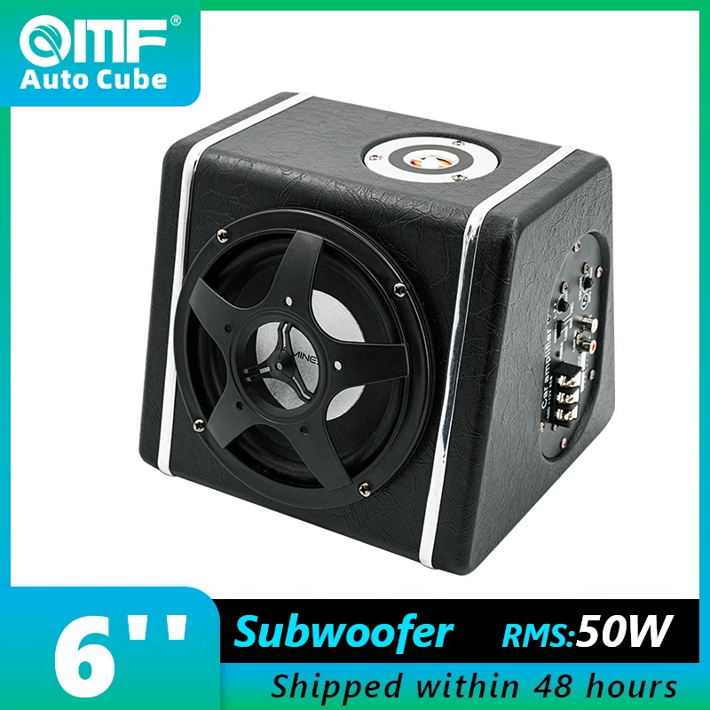 Auto Cube ZL-T6-50W MAX 500W Car Powered Subwoofer with 6inch Audio Active Subwoofer Enclosure for Car Single Coil Sound System