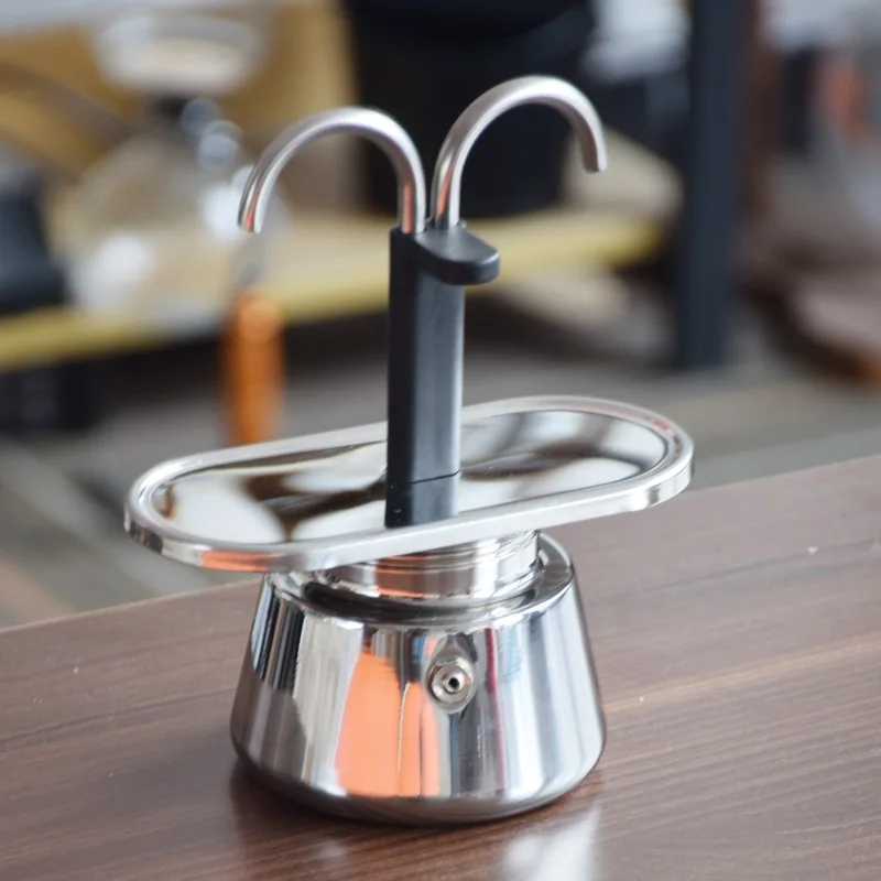 Double Tube 304 Stainless Steel Coffee Pot Moka Pot Italian Coffee Pot  Espresso Mini Hand Pour Coffee Appliance Pot Kitchen Tool