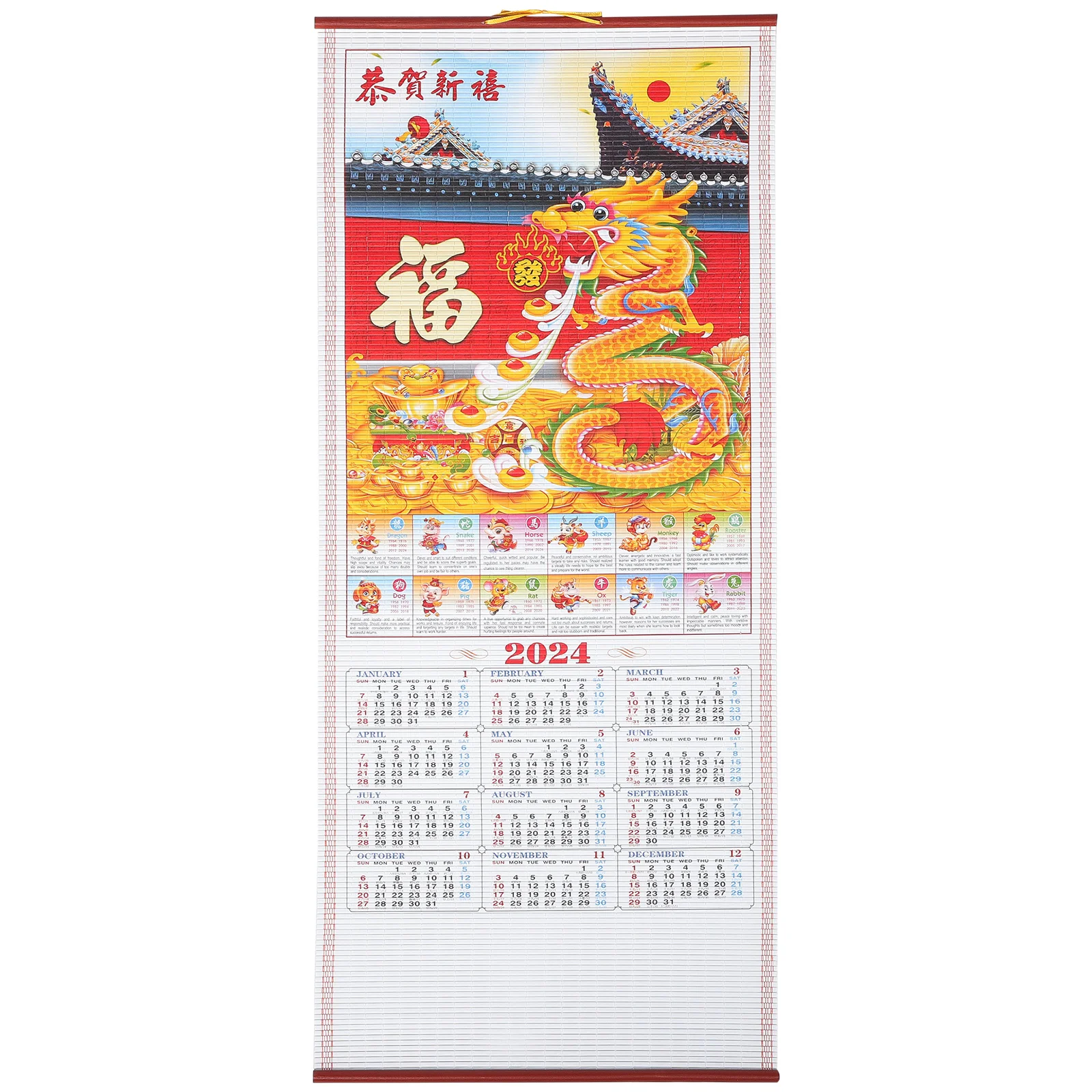 

Calendar Wall Chinese Year Calendars Daily Monthly Desk New Traditional Planner Hanging Lunar Table Tabletop Dragon Pad