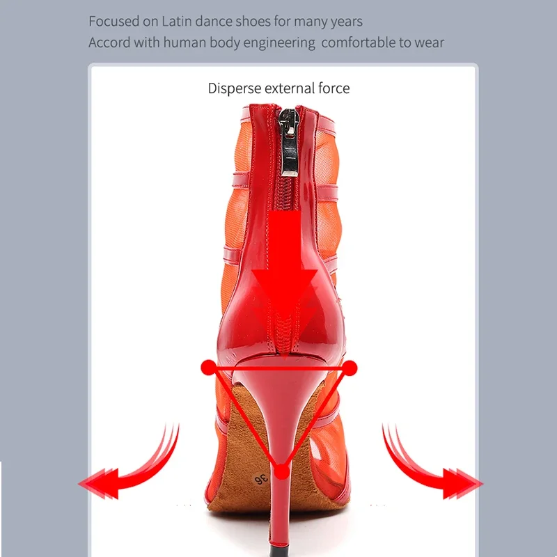 Dance Shoes Woman Ankle Latin Dance Shoes For Girls Soft Bottom Ballroom Salsa Shoes For Daincing Ladies High Heel Pratice Latino