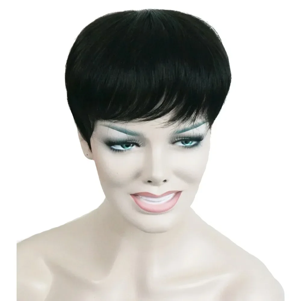 Parrucca sintetica StrongBeauty, parrucchino corto e liscio per uomo, parrucchino per capelli - immagine 2