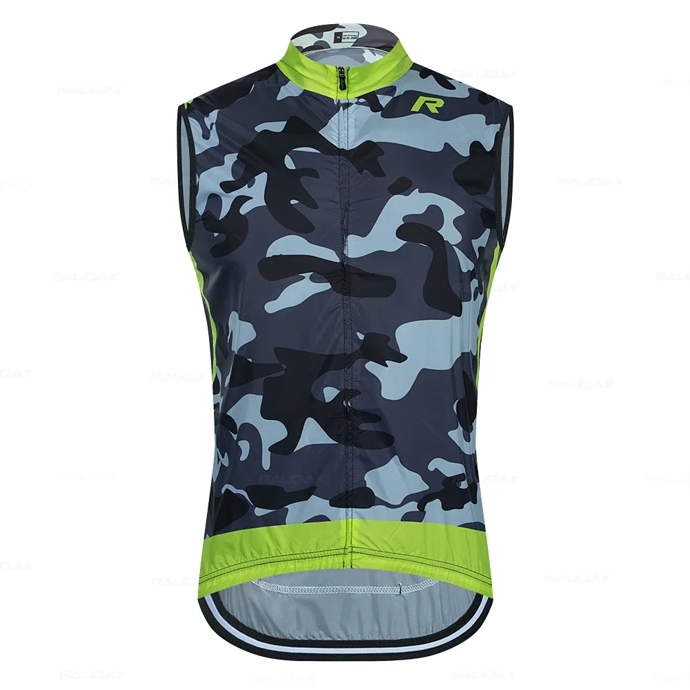 Windproof Bicycle Vests Unisex Cycling Jackets Camouflage Cycling Clothing Color Stripe Sleeveless Windbreaker Jerseys