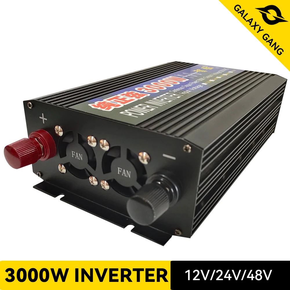 Galaxy Gang 3KW Pure Sine Wave Inverter DC 12V 24V 48V 60V To AC 110V 220V Transformer Power Converter Wind  Solar Inverter