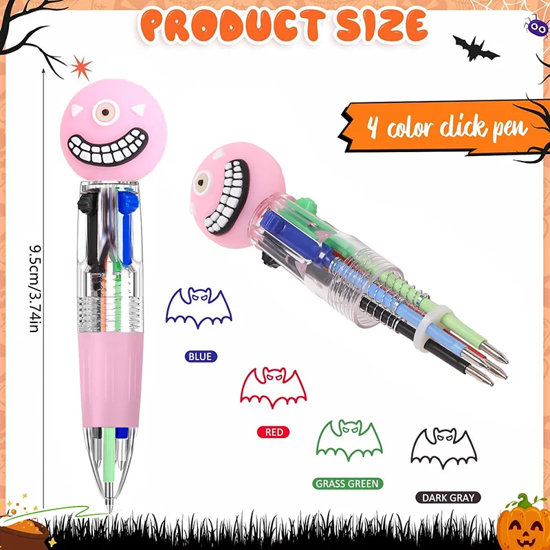 5-20pcs Halloween Themed Pens Mini 4 colors Ballpoint Pen Kids Halloween Birthday Party Favors Trick or Treat Gift School Reward