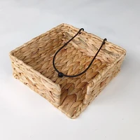 Water Hyacinth Napkin Holder with Weighted Arm Woven Servilletero For Table Wicker Napkin Baskets For Cocktail Paper Napkins 1
