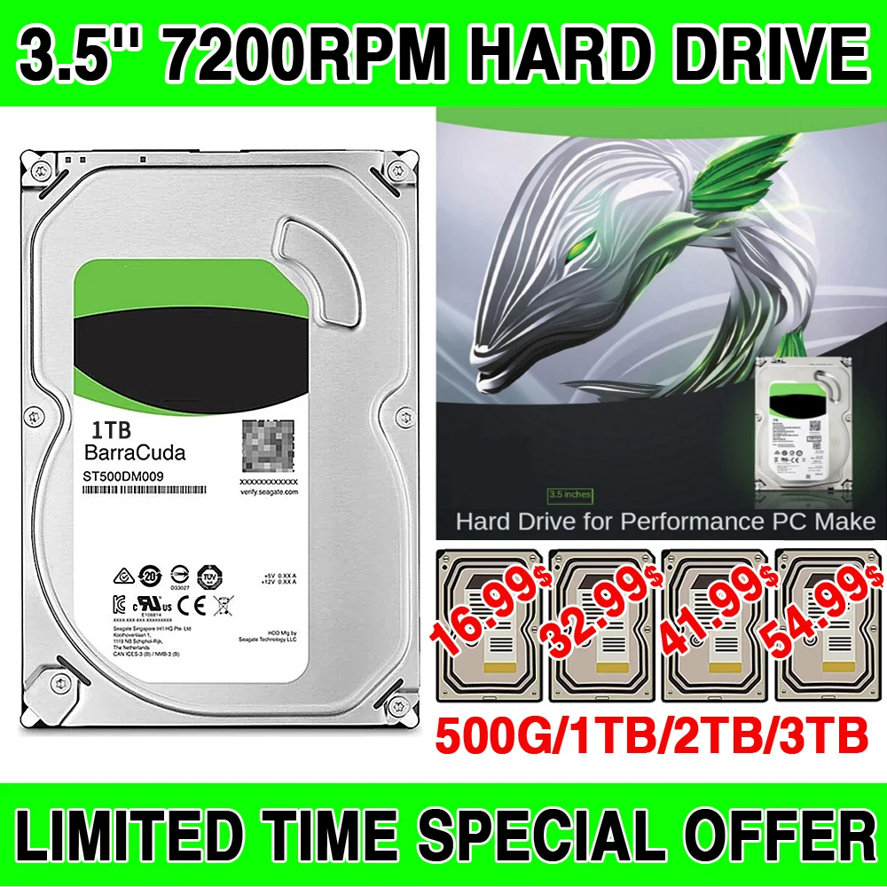 Western Digital Disque Dur Interne HDD 500GB 3.5 Pour DVR & PC Bureau