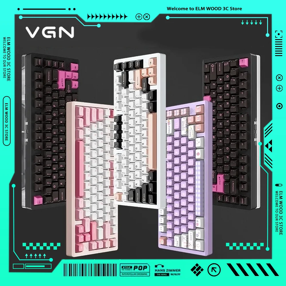 

VGN VXE75 Aluminium Alloy Mechanical Keyboard Three Mode Hot Swap Wireless Gaming keyboard Gasket 6000mAh Pc Gamer Accessories